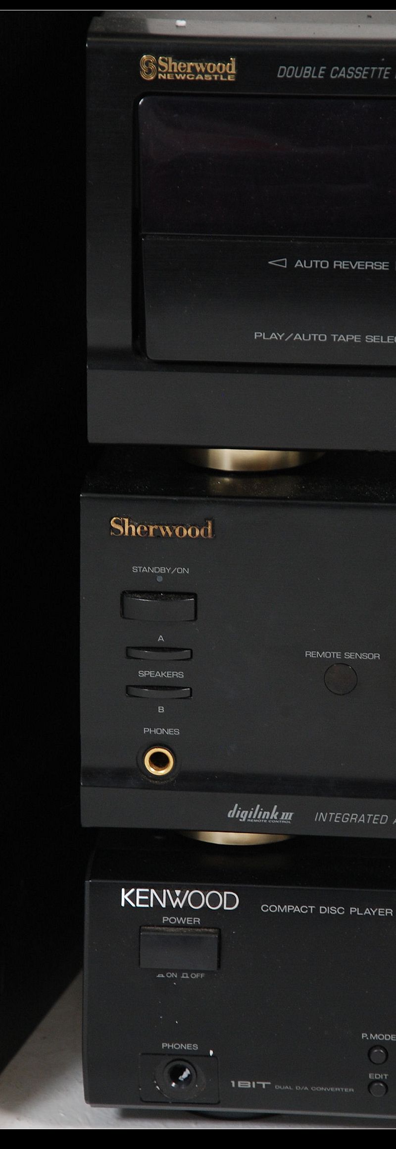 A fantastic 1980's separates stacking system in black consisting of a Sherwood D - 480 tape deck, - Image 3 of 5