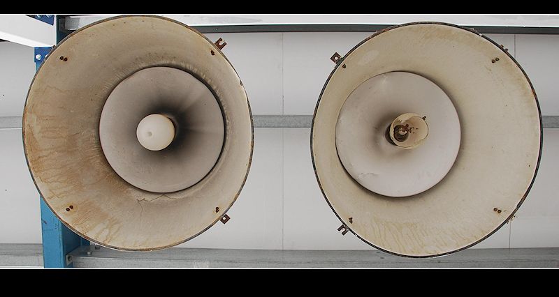 A pair of mid century - 1960's industrial factory pendant lights. - Image 3 of 5