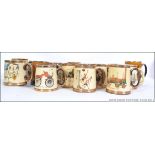 A collection vintage of ceramic pottery drinking tankards,