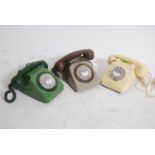 A collection of 3 retro 1950's vintage BT Ring dial telephones to include Grey,