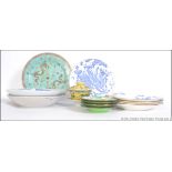 A collection of 20th century Chinese ceramics to include blue and white plates, tea bowls,