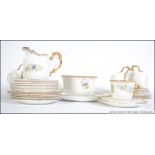 A stunning hand painted 19th century bone China Victorian tea set beautifully painted with blue and