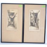 A pair of lithograph prints after Frank Robson marked to the margins, one of York, Whitby,