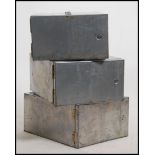 A pair of Industrial 20th century metal locker boxes.