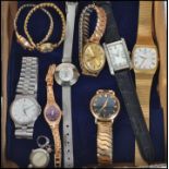 A collection of vintage 20th century gents and ladies wrist watches to include Oris, Zenith,