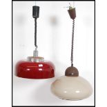 A stunning retro 20th century rise and fall mushroom ' Brevattato ' Rolly ceiling light together