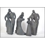 A collection of Royal Doulton Basalt figures including ' Free Spirit ' HN3159,