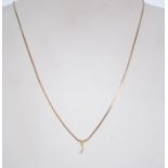 A 9ct gold diamond pendant and necklace chain.