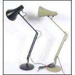A Retro 20th century anglepoise desk lamp from the mid century in sage green together with a good