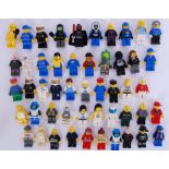 MINIFIGURES; A collection of 50x assorted Lego minifigures to include vintage, City, Underwater,