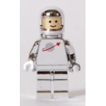 LEGO CHROME MINIFIGURE: A Lego Chrome silver space astronaut minifigure.