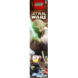 LEGO STAR WARS: An original shop advertising display Lego Star Wars fabric wall banner.