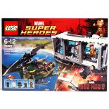 LEGO SUPER HEROES: A Lego Marvel Super Heroes set 76007 Iron Man Malibu Mansion Attack set.