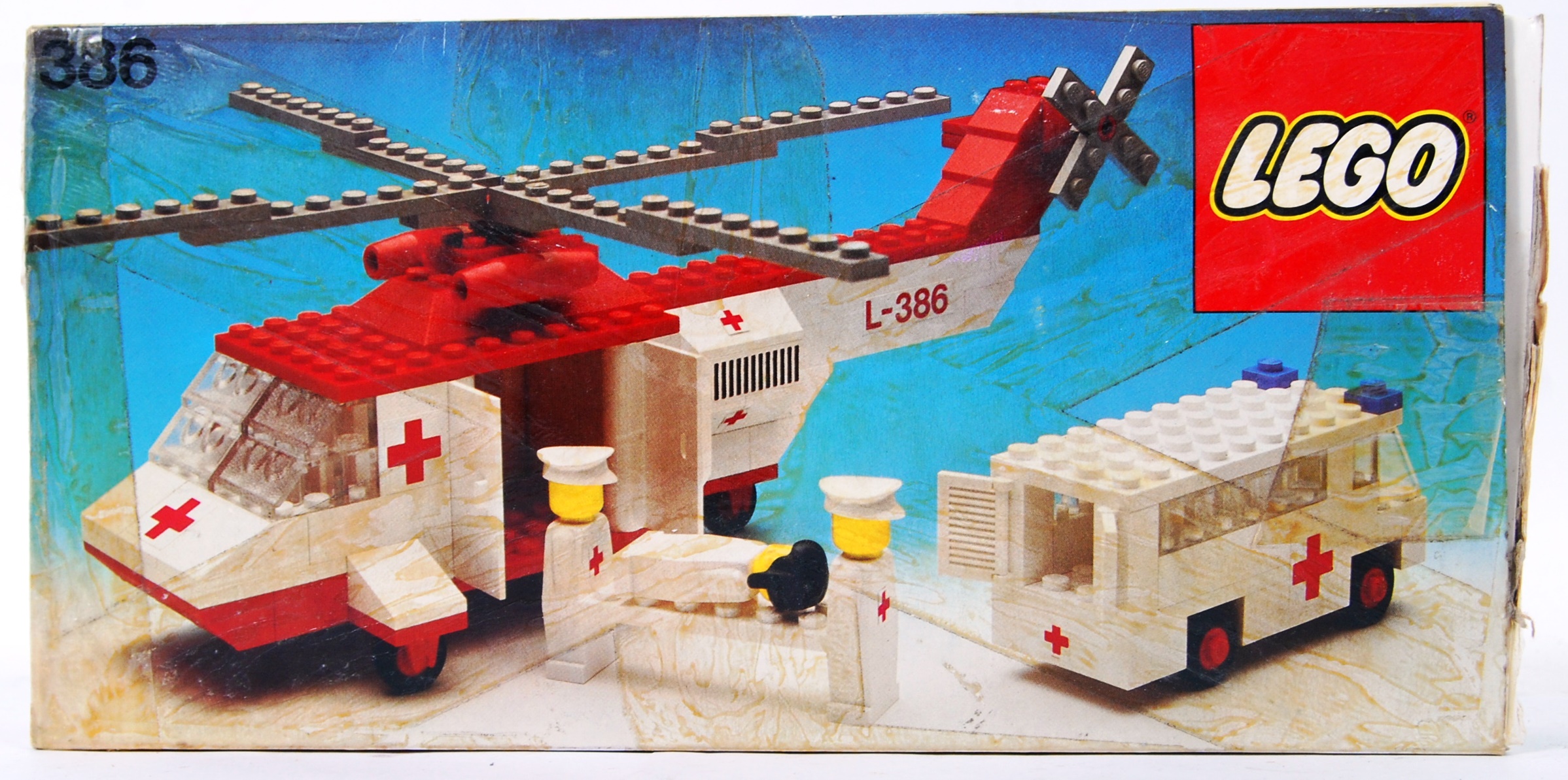 LEGO TOWN: An original vintage Lego Town set Air Ambulance 386. Within the original box.