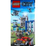 LEGO CITY BANNER: An original Lego advertising shop display large fabric banner depicting the Lego