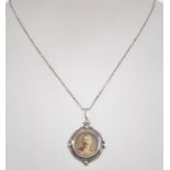 A Georgian 925 silver hallmarked Charles Horner pendant necklace. Hallmarked Chester.