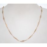 A vintage ladies 9ct gold fancy link necklace with barrel clip clasp. Length 42cms / weight 4.2g.