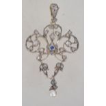 An early 20th century silver gilt diamond Belle Epoque pendant.