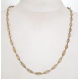 A hallmarked 925 silver designer spiral chain necklace. Hallmarked for London import. Weight 15.1g.