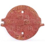 CAST IRON RAILWAY WAGON PLATE