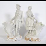 A pair of 19th century parian ware figur