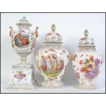 A late 19th century lidded vase raised o