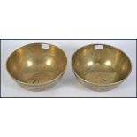 A pair of Chinese brass censur ding bowl