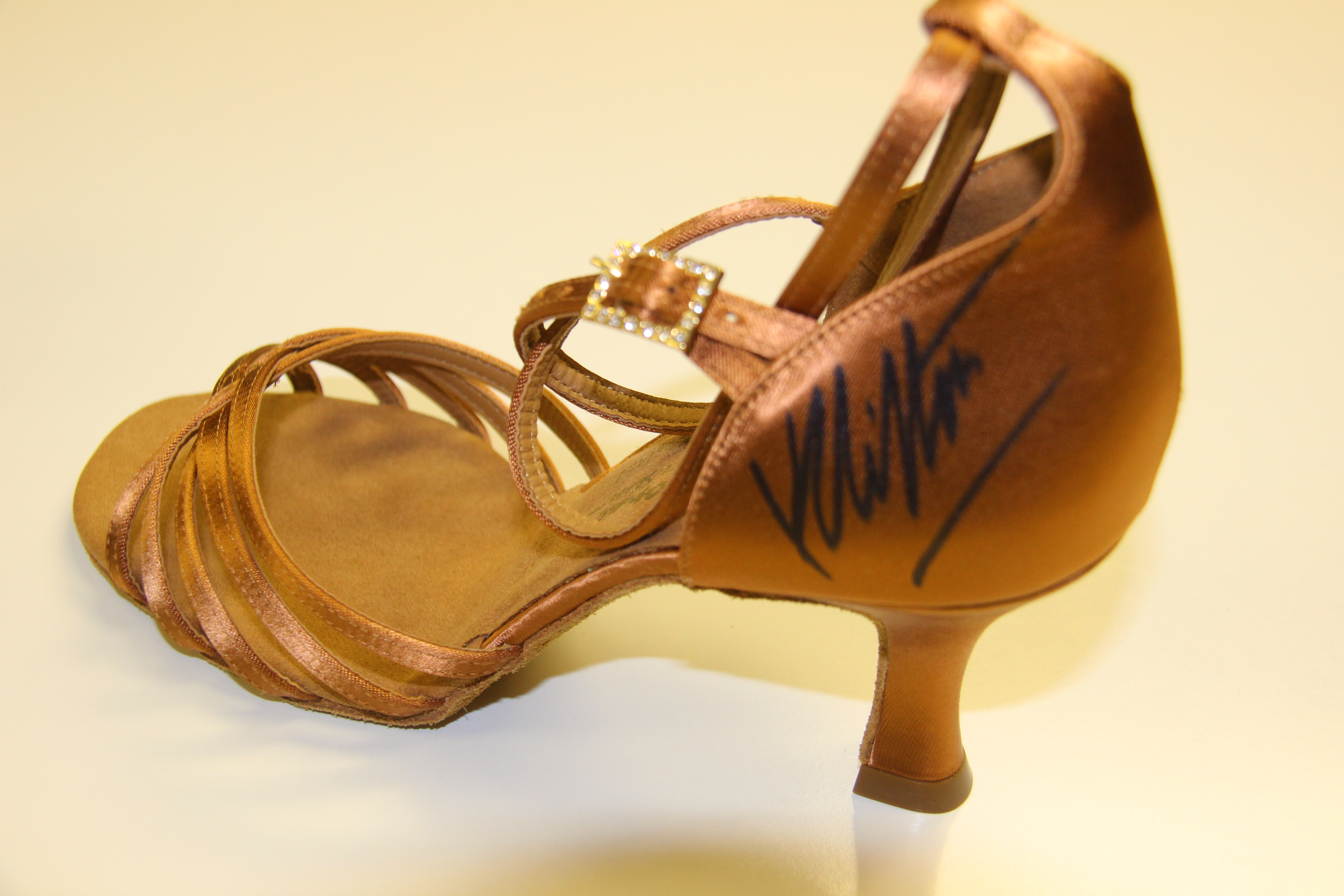 Strictly Come Dancing shoes - copper satin shoes signed by Karen Clifton-Hauer - Image 2 of 3