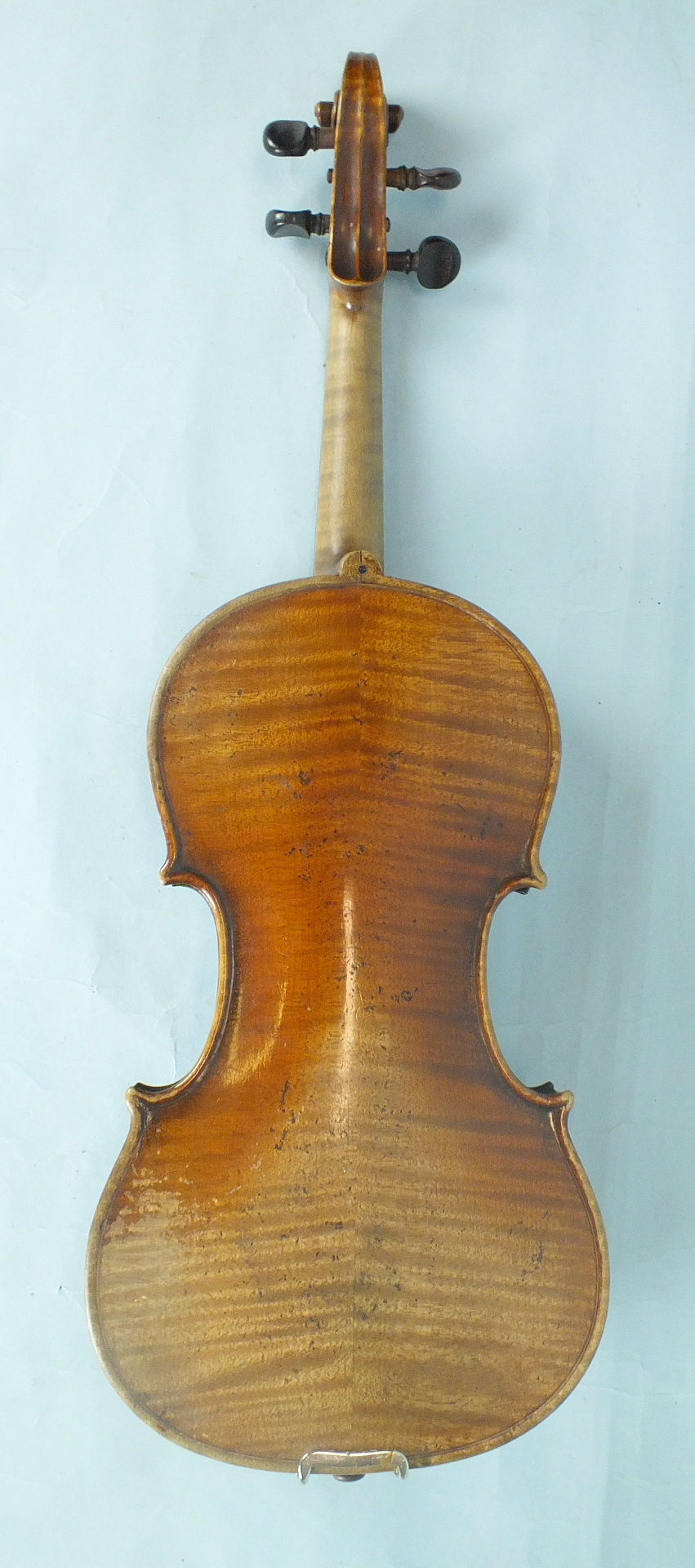 A two-piece violin, no label, back 36.5cm, cased and a Czechoslovakian Stradivarius copy two-piece - Image 5 of 7