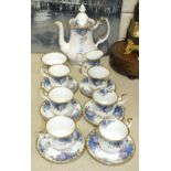 A fifteen-piece Royal Albert 'Moonlight Rose' coffee set.