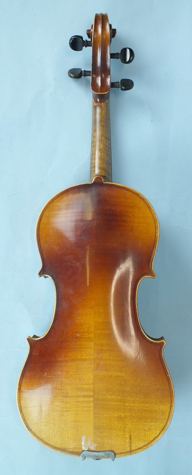 A two-piece violin, no label, back 36.5cm, cased and a Czechoslovakian Stradivarius copy two-piece - Image 2 of 7