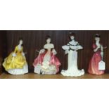 Two Royal Doulton figurines, 'Coralie' HN2307, 19cm high, 'Southern Belle' HN2229, 20cm high, a