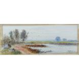 Edmund Morison Wimperis (1835-1900), 'Exminster Marshes', watercolour, initialled and dated '86,