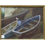 Marjorie Frances (Midge) Bruford, 'Seagull perched on the middle beached rowing boat of three,