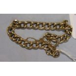 A 9ct gold curb-link bracelet, 7.6g, (with one extra link).