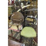 Five antique Chippendale-style dining chairs, two bedroom chairs and other items.