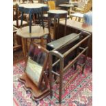 An Edwardian stained mahogany Sutherland table, 73 x 60cm open, an inlaid mahogany circular-top