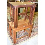 A teak nest of three tables by France and Sons, Denmark, 60cm wide and another nest of three