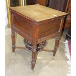 An unusual early-20th century oak cocktail cabinet, 'The Eclipse', the top two folding leaves and