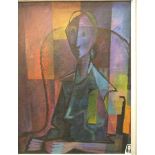 Geddes PORTRAIT 4, AN ABSTRACT PORTRAIT OF A WOMAN Oil on canvas, signed, dated '54 60 x 44cm.