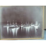 An album of approximately 60 photographs c1900, including five of battleships, two signed 'R