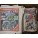 A large collection of 1970's/80's comics: 2000AD, Hotspur, Wizard, Roy of the Rovers, Tiger,