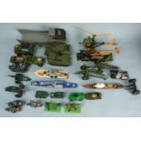 A Dinky Toys Chieftain Tank and other military vehicles, guns and ships by Dinky, Matchbox, Britains