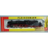 Fleischmann HO, 4177 Class 051 2-10-0 locomotive no.051 628-6, in DB black and red livery, boxed