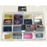 A collection of modern pen sets, Zippo and other lighters, compacts and miscellaneous items.