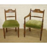 A set of eight mainly fruit-wood Regency Trafalgar style dining chairs, (8).