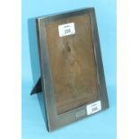 An engine-turned silver photograph frame of tapered rectangular shape, engraved Bunty, Birmingham
