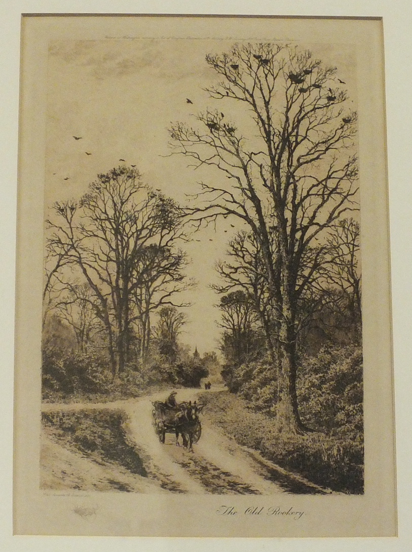 After Fred Slocombe THE OLD ROOKERY Etching in sepia, 34.5 x 23.5cm.