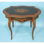 A good quality 19th century French kingwood and ebony marquetry centre table.