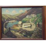 Henry Samuel Merritt (1884-1963), 'Boscastle', oil on canvas, 34.5 x 44.5cm.